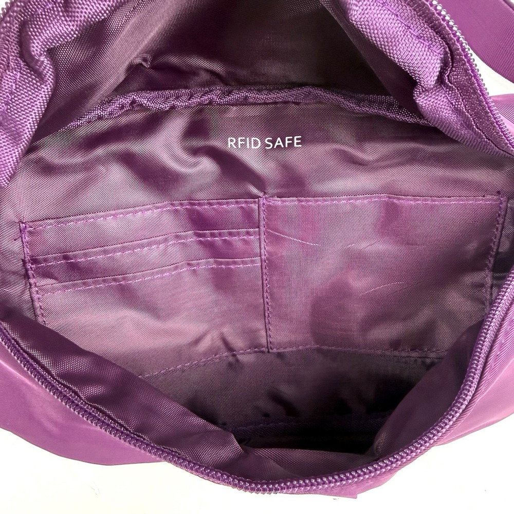 The Foldie Belt Bag Waist Pack Purple Nylon Travel Crossbody RFID Brand New - Picture 8 of 10